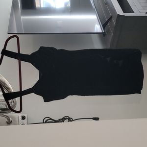 Black velvet cocktail dress